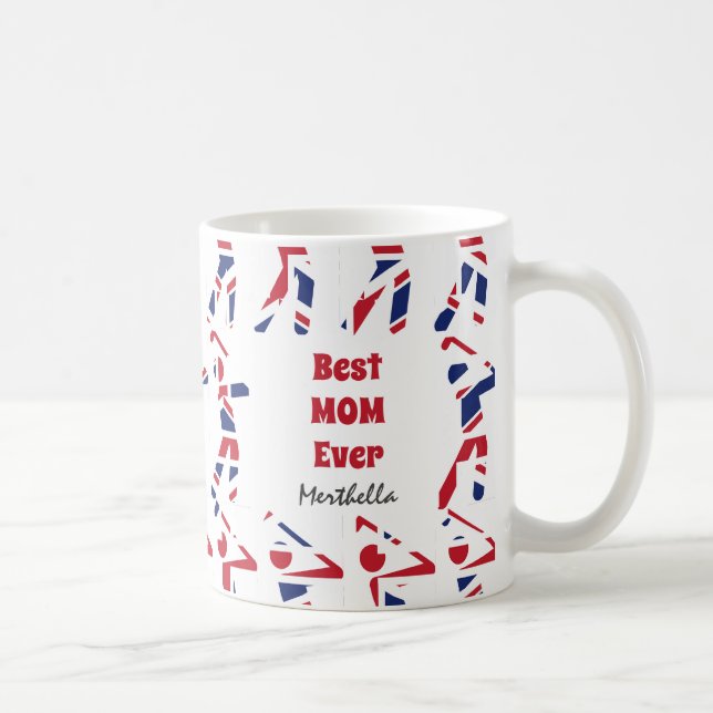 GOLF FAN Personalised Union Jack Best MOM Ever Coffee Mug (Right)