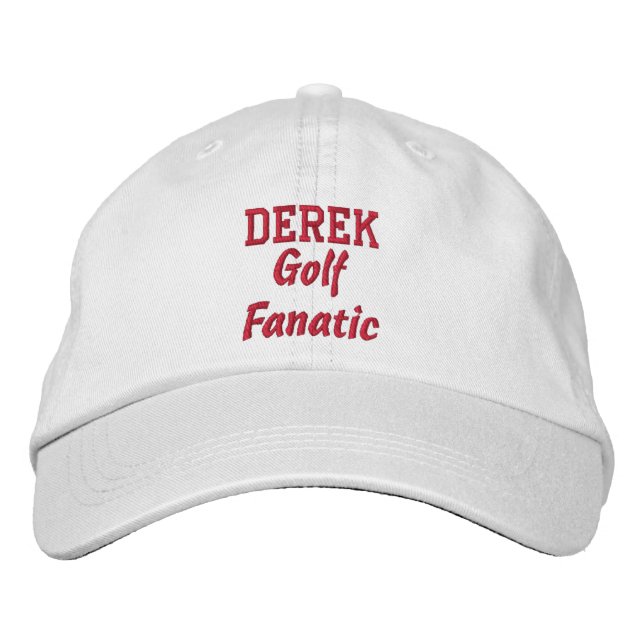 Golf Fanatic Custom Name Embroidered Hat (Front)