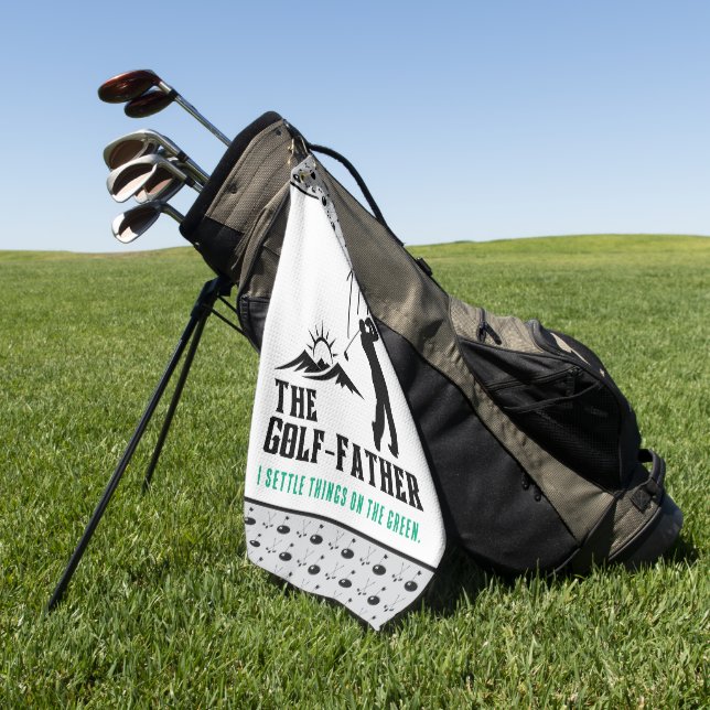 Golf-Father - Settle Things on the Green Golf Towel (Green)