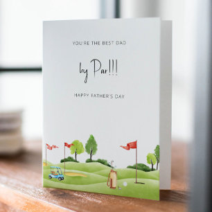 Golf Father's Day Card Best Dad by Par 