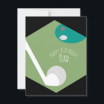 Golf Field Happy Birthday Dad Father Grandpa  Card<br><div class="desc">Birthday Card with Golf Theme Happy Birthday Greeting</div>