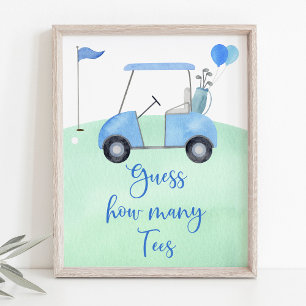 Golf First Birthday Par-tee Guess How Many Game Poster