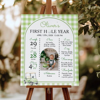Golf First Hole Year Party Milestone Photo Sign