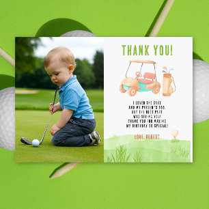 Golf First Year Birthday Thank you Card