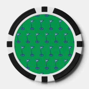 golf flag green poker chips