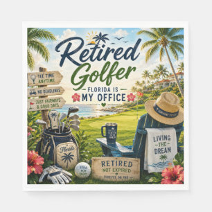 GOLF Florida RETIREMENT Tee off ParTee for golfer Napkin