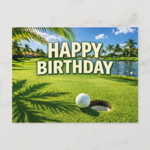 Golf Florida Themed Happy Birthday Postcard