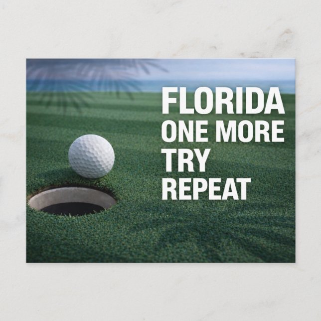 Golf Florida themed with ball on green  Postcard (Front)