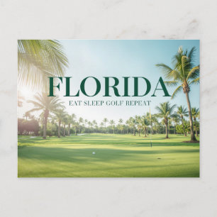 Golf Florida themed with ball on green Postcard