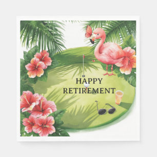 Golf Florida Themed with Flamingo on green Napkin