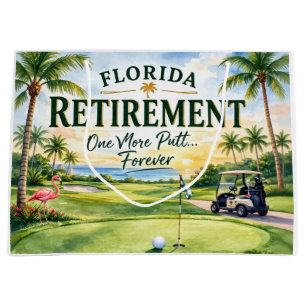 Golf Florida themed with flamingo retirement Large Gift Bag