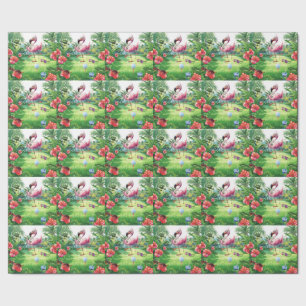 Golf Florida themed with flamingo retirement Wrapping Paper