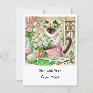 Golf Florist  GET WELL SOON for  Cat Lovers  Postcard