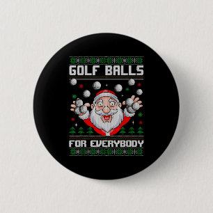 Golf For Everybody Santa Ugly Christmas Golfing  6 Cm Round Badge