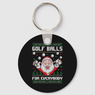 Golf For Everybody Santa Ugly Christmas Golfing  Key Ring