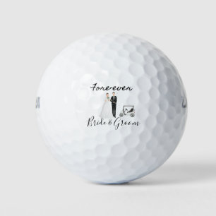 Golf Fore Ever with Bride and Groom Wedding Balls
