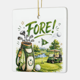 Golf FORE funny home decor for Golfer Ceramic Ornament