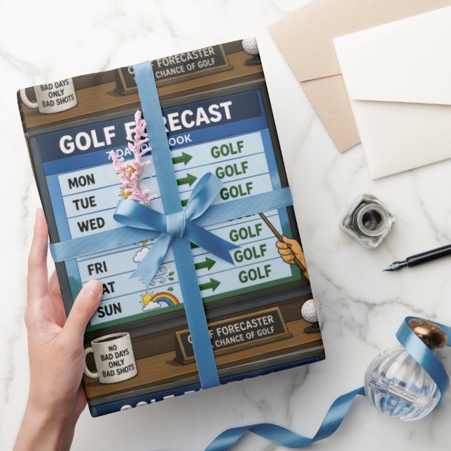 Golf Forecast Funny saying to golfer Wrapping Paper (Gifting)