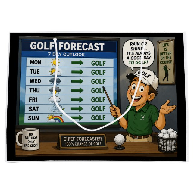 Golf forecast large gift bag (Front)