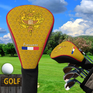 Golf France, golden Emblem, French Flag Head Cover