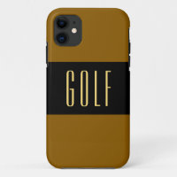 GOLF Fun Modern Wide Black Golden Brown Stripes