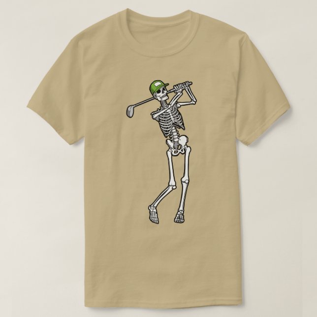 Golf Funny Golfing Skeleton Golfer Halloween  T-Shirt (Design Front)