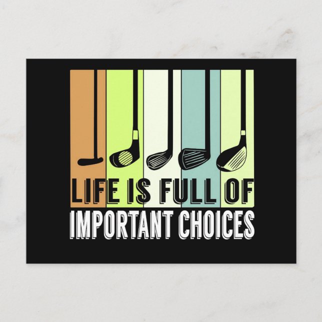 Golf Funny Life Choices Clubs Postcard (Front)