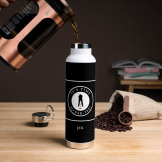 Golf Funny Par Tee Golfer Monogram Modern Water Bottle