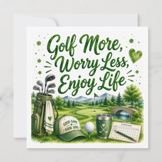 Golf Funny Quotes for golfer on the course Invitation (Front)