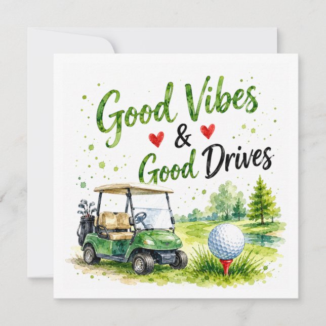 Golf Funny Quotes for golfer on the course Invitation (Front)