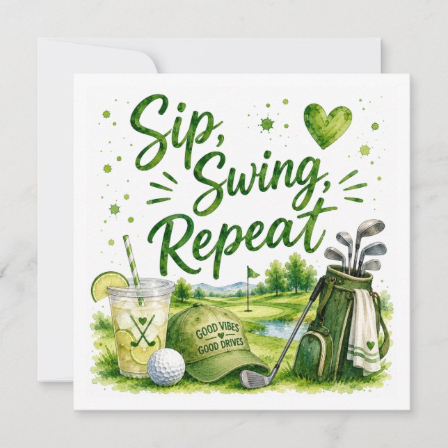 Golf Funny Quotes for golfer on the course Invitation (Front)