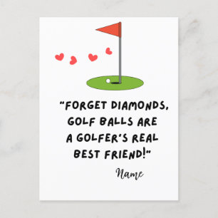 Golf Funny Quotes for Golfer Valentine's Day Holiday Postcard