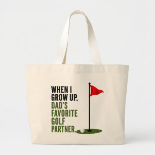Golf Funny Saying Baby Golfer Large Tote Bag