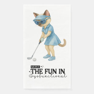 Golf Funny Saying for Cat Lovers Golfers Napkin