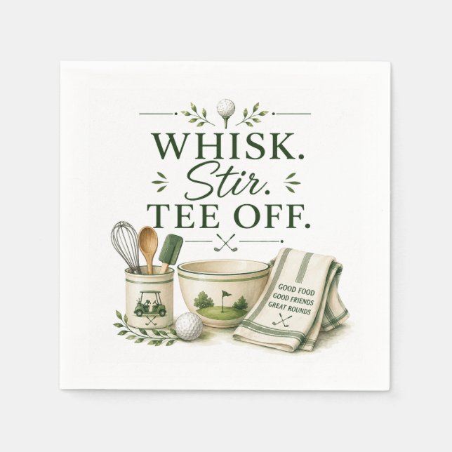 Golf funny saying for coffee lover napkin (Front)