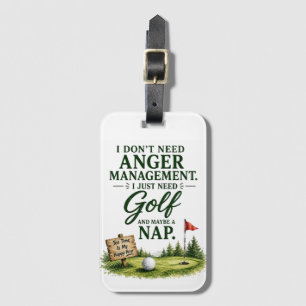 Golf funny Saying for Golfer Anger Management Luggage Tag