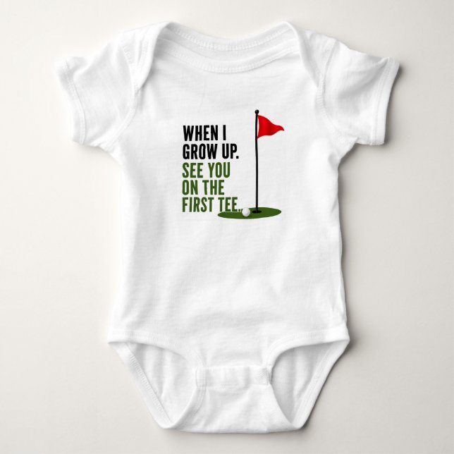 Golf funny saying for golfer baby bodysuit (Front)
