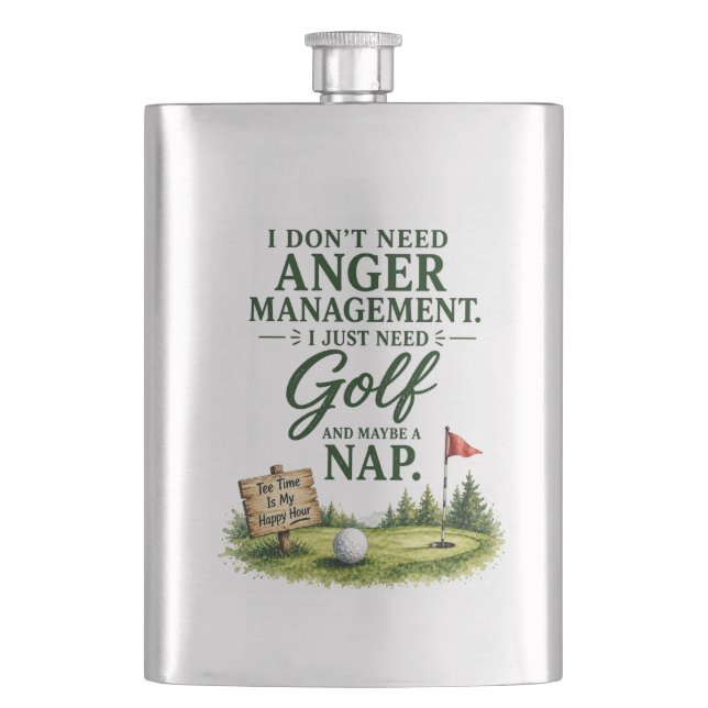 Golf Funny saying for golfer home decoration  Hip Flask (Front)