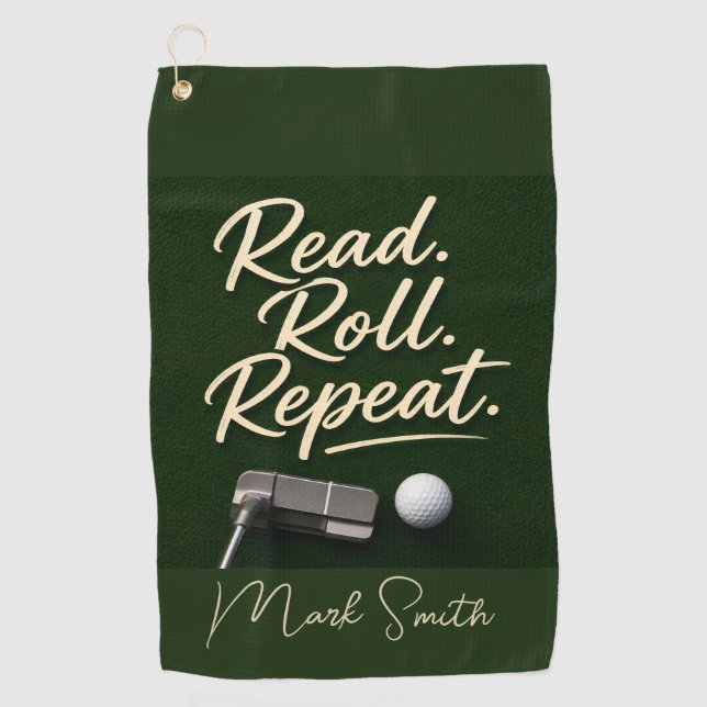 Golf funny saying for golfer on green  towel (Front)