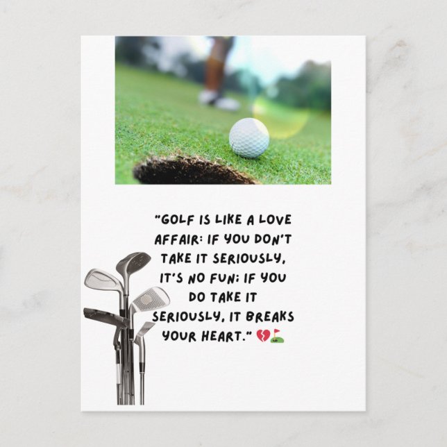 Golf Funny Saying Quotes Greeting  Golfer Postcard (Front)