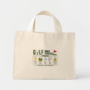 Golf Funny Saying weather forecast Mini Tote Bag