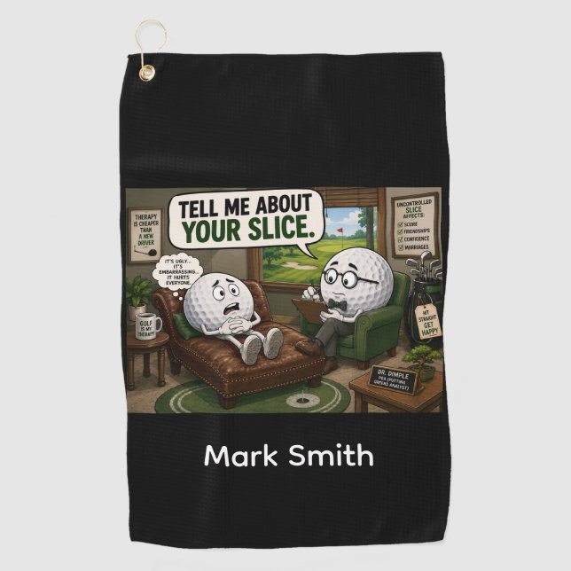 Golf funny saying with golfer  towel (Front)