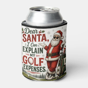 Golf  Funny Saying with Santa Claus  Can Cooler