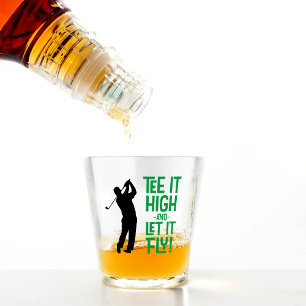 Golf Funny Tee Sports Quote Cute Men's Black Green Shot Glass