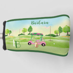 Golf Gal Greens Cart Monogram Name Putter  Head Cover