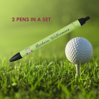Golf Gal Pink Cart Flag Personalised Name Pen
