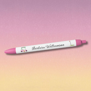 Golf Gal Pink Cart Flag Personalized Name Pen