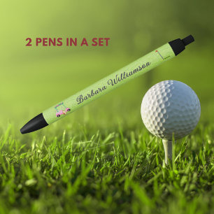 Golf Gal Pink Cart Flag Personalized Name Pen