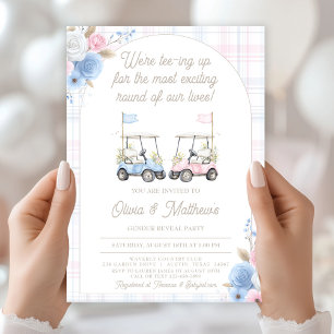 Golf Gender Reveal Invitation - Golf Carts