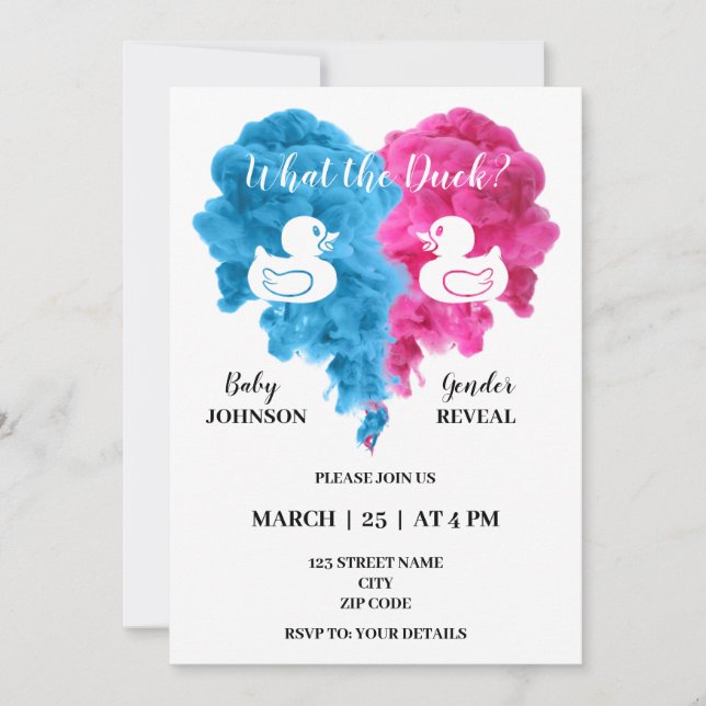 Golf gender reveal invitations (Front)